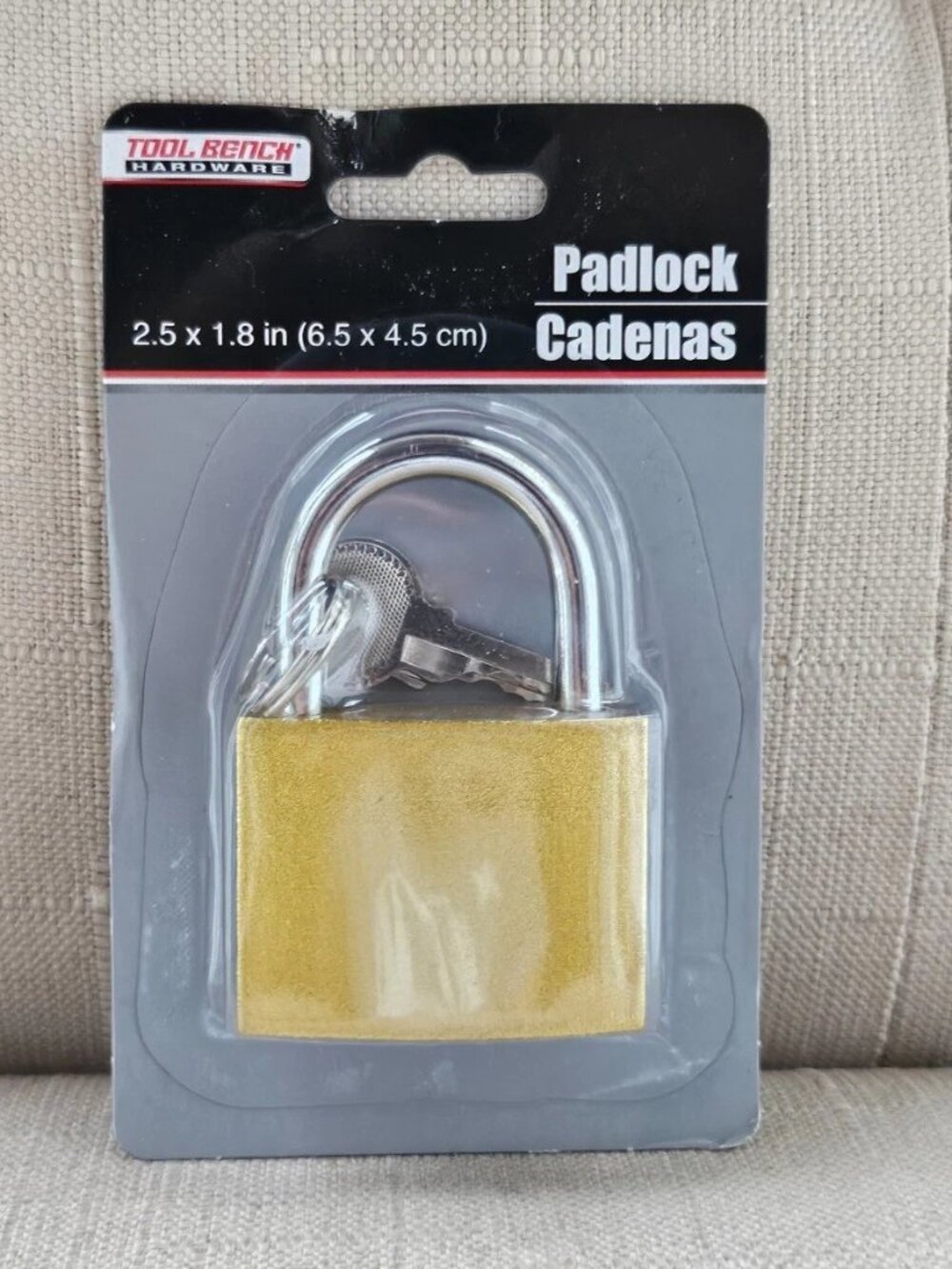 Padlock Gold Tone Pad Lock With 2 Keys Brand new